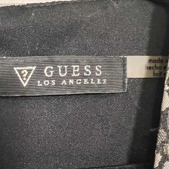 Guess Los Angeles Cocktail Mini Dress Black Gold Leopard Print Size 12 - Picture 5 of 10